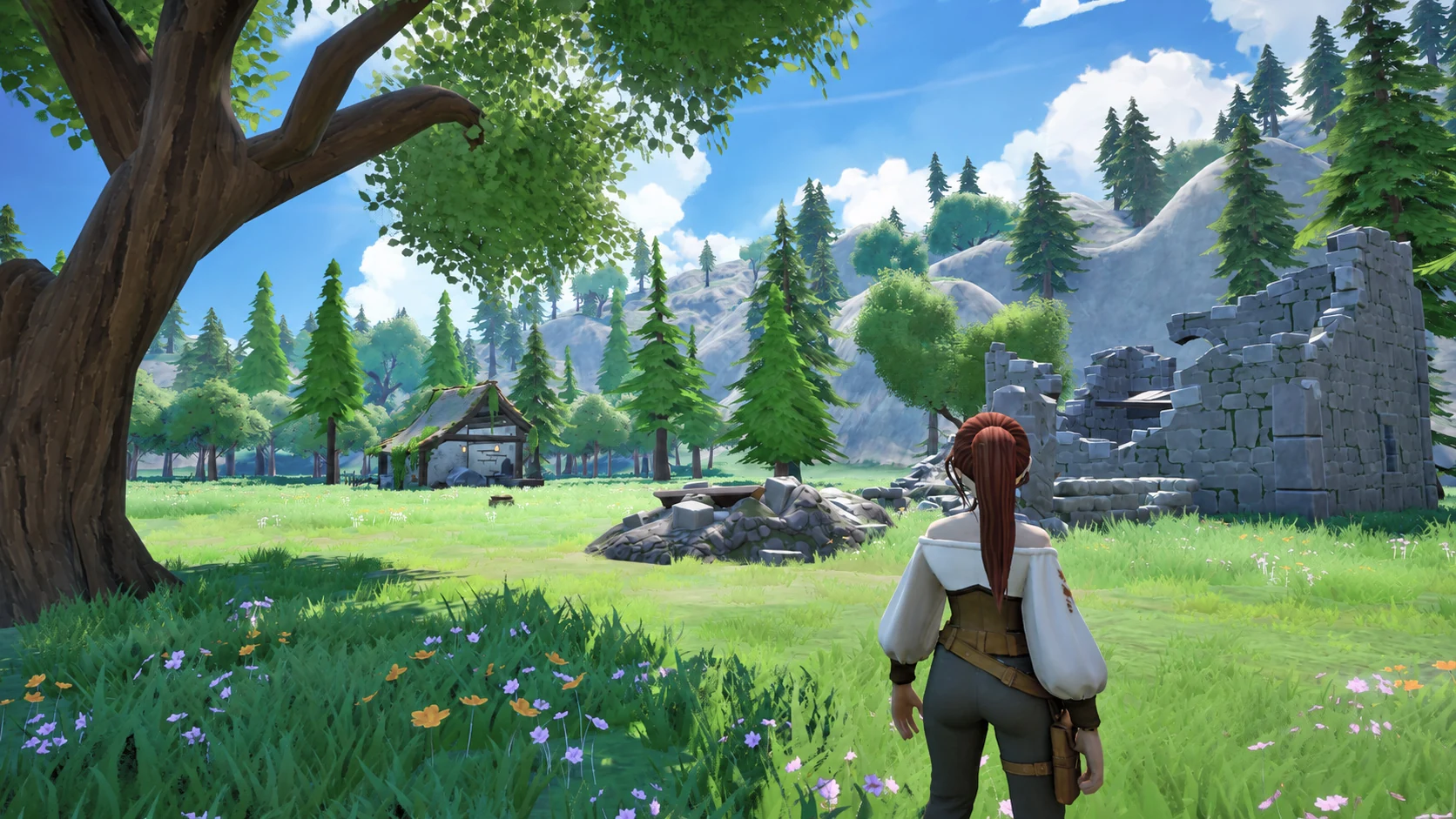 Anna facing the ruins at the beginning of Chapter One