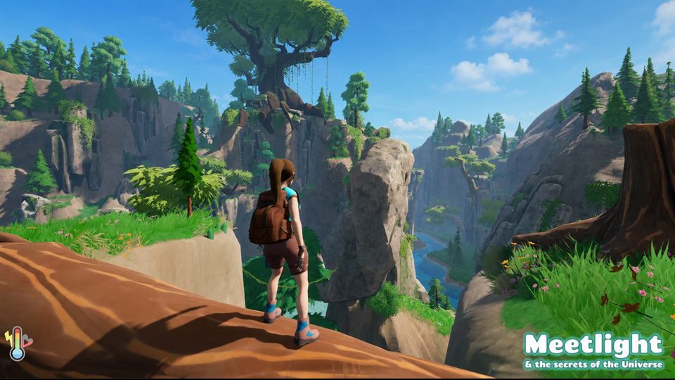 Anna overlooking Allaya's cliffs and river valley
